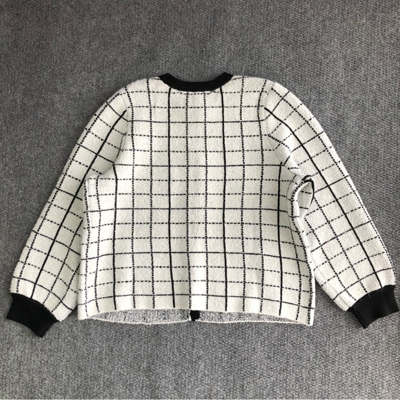 Ella Rafaella size 2X windowpane plaid button up cardigan - Picture 13 of 14